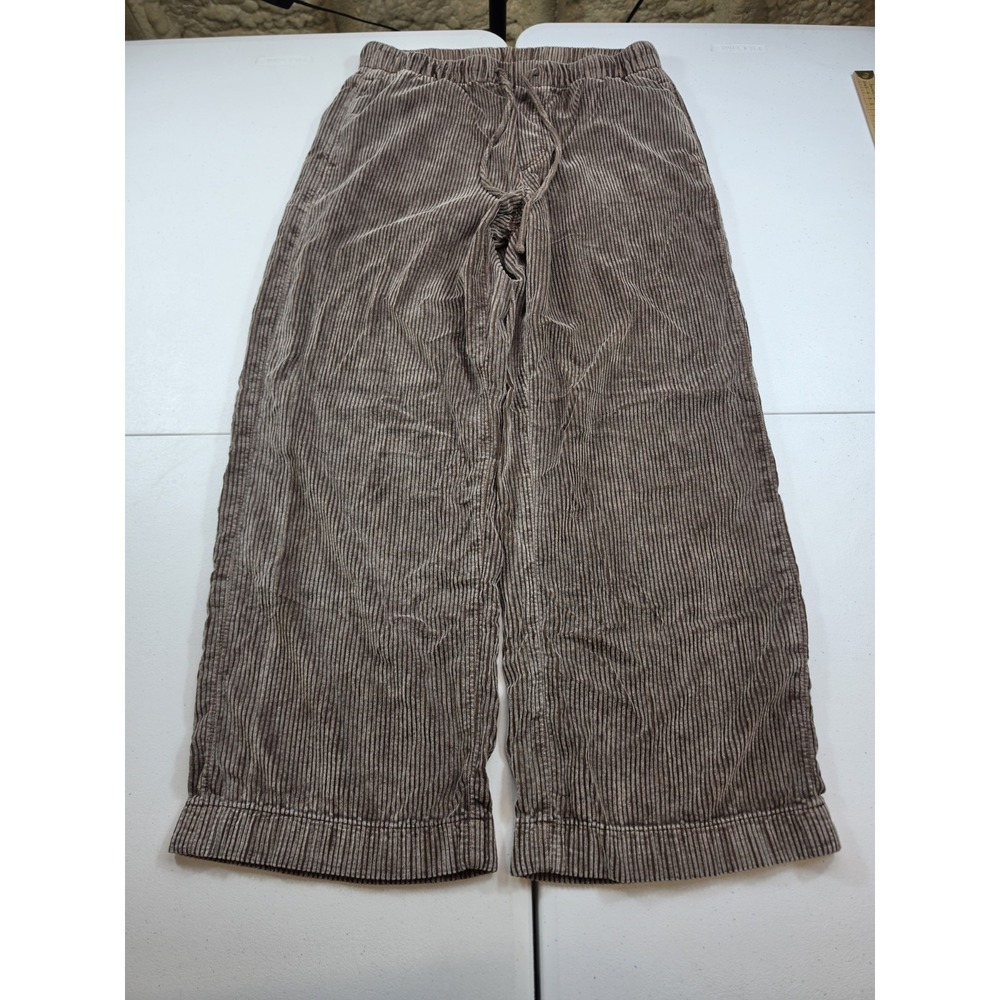 American Eagle Women's Baggy Wide Leg Corduroy Pants Brown Size S 30x28